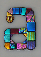 letter a made of mosaic tiles