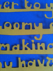 laser cut letter close-up
