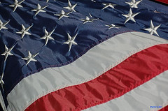 close up of US flag