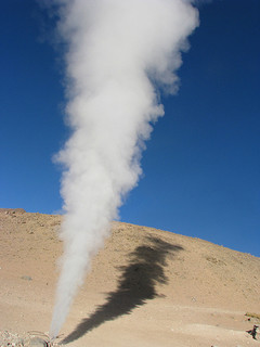steam geyser erupting