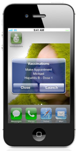 alert screen for vaccination scheduler app