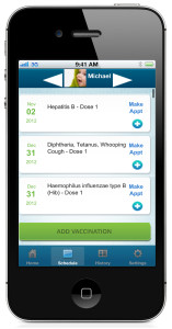 schedule screen for Vaccination Scheduler app